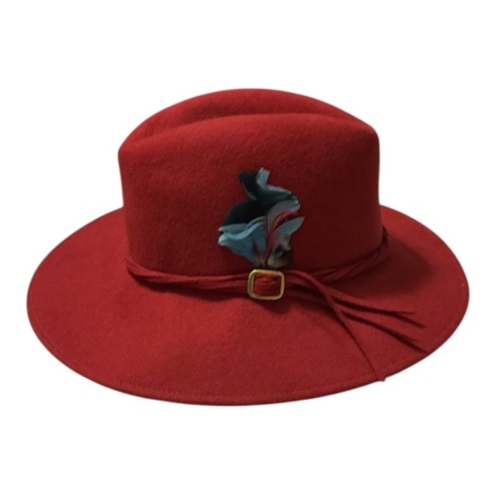 Doeskin | Vintage Red Wine Ladies Wool Felt Bowler Hat